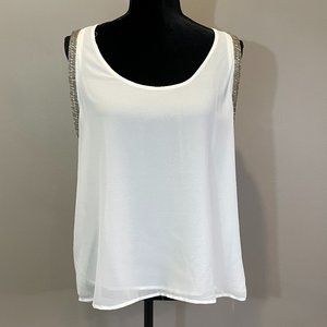 Six Degrees of Separation Womens Sleeveless Beaded Lined Tunic Top XL